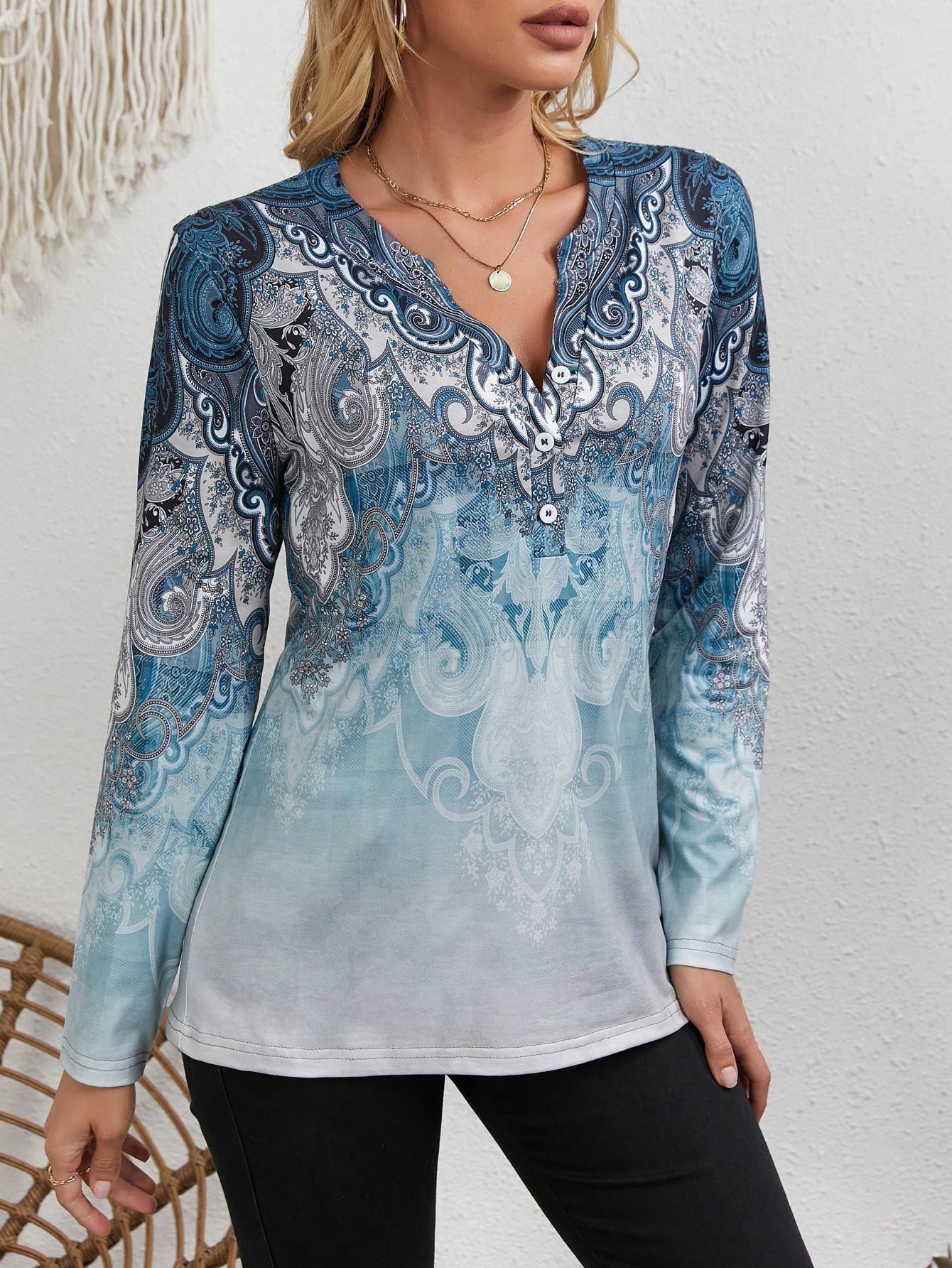 Vintage Fashion Prints - Top Etnico da Donna: Stampa Vintage,