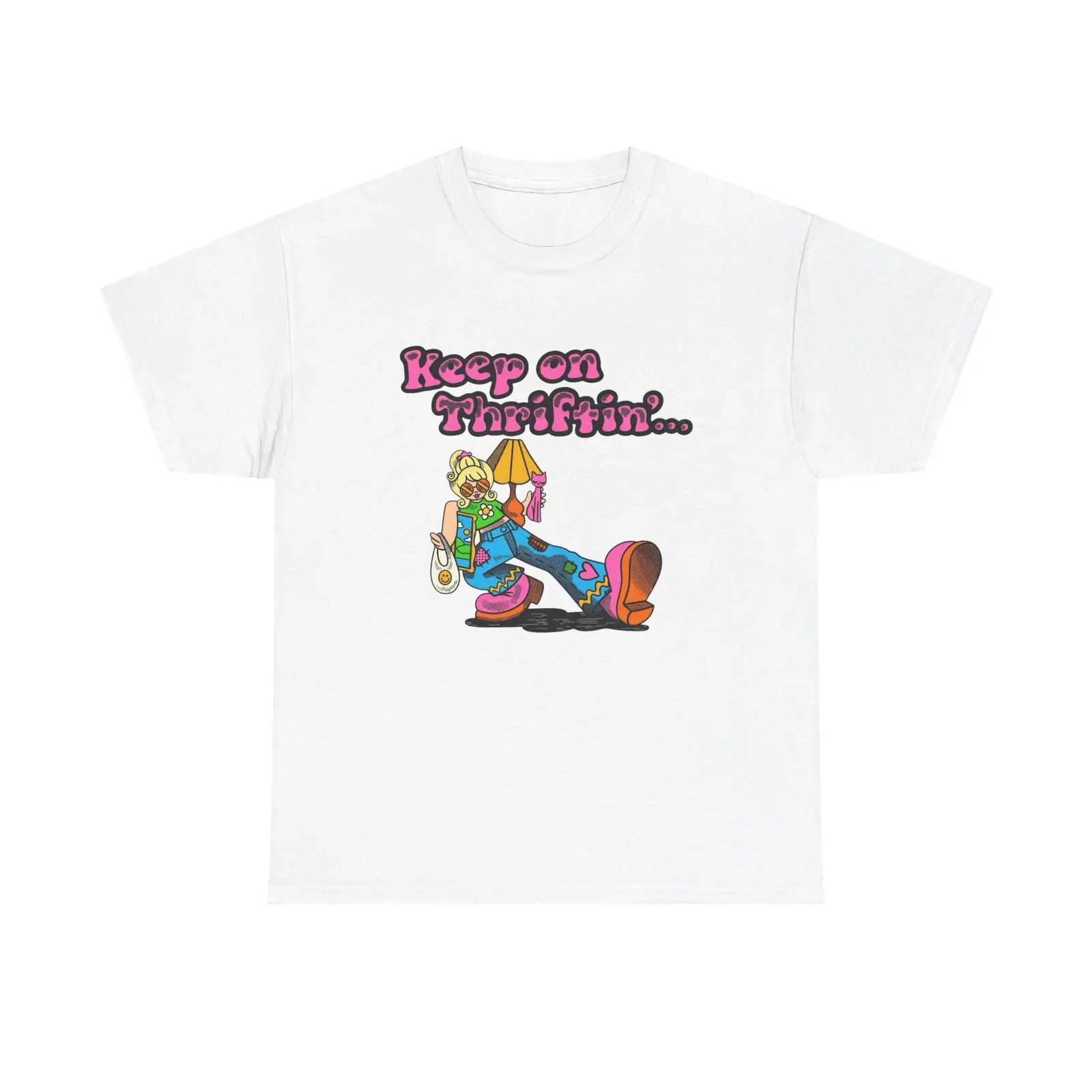 Thrift Vintage Fashion Usa - Maglietta divertente Keep On Thrifting NUOVA