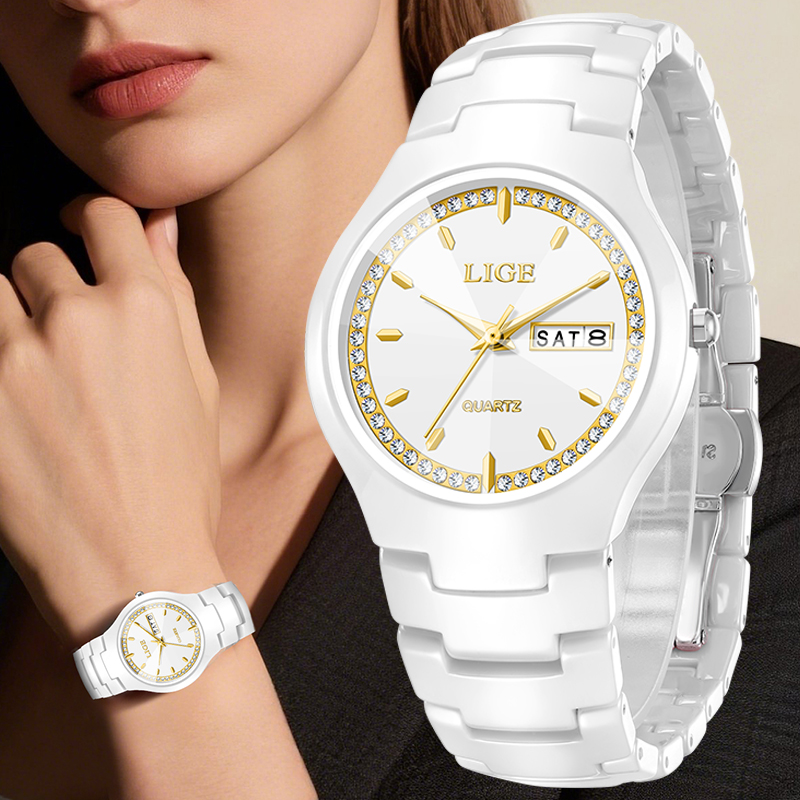 Vintage Fashion Complete - Orologio in ceramica LIGE, orologio elegante