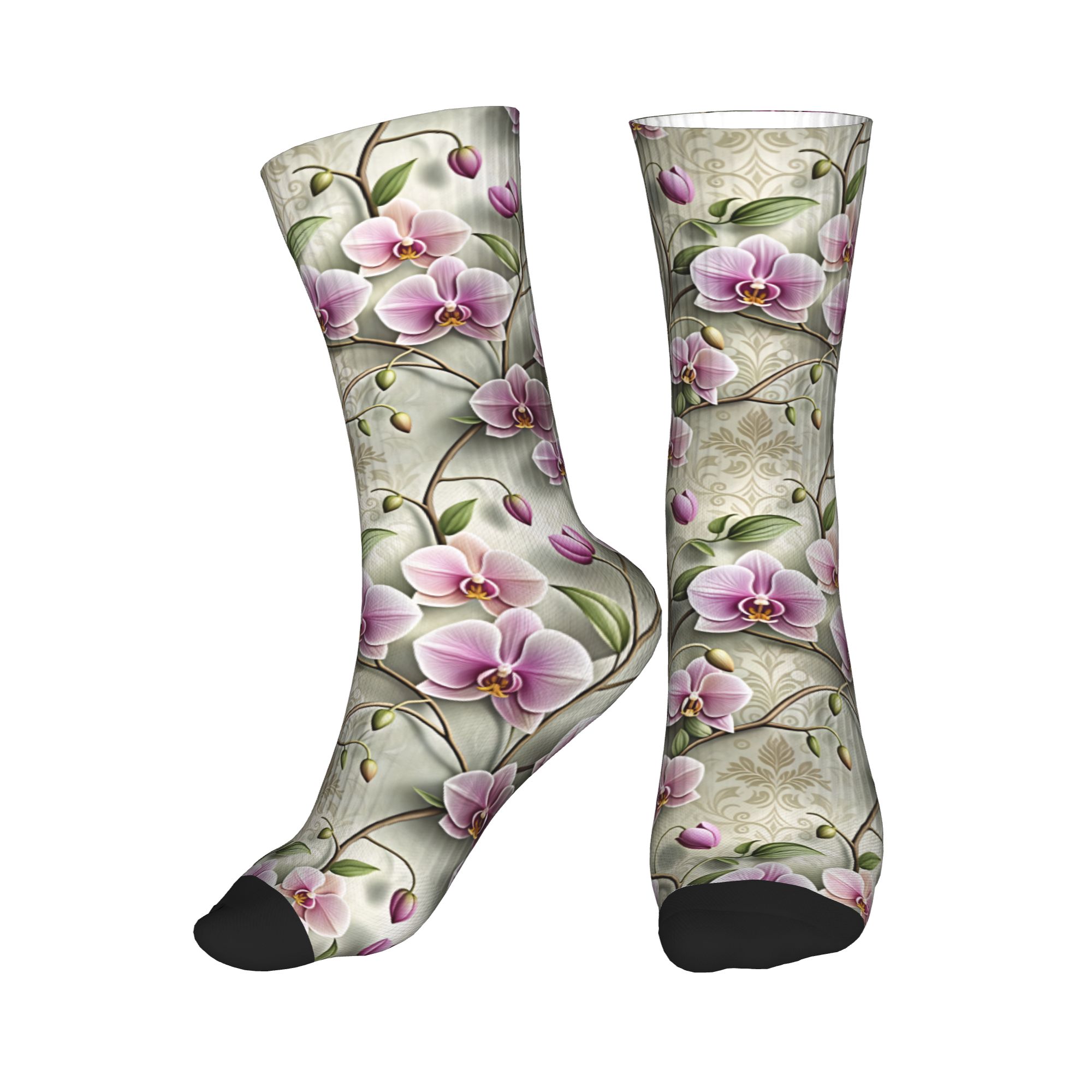 Vintage Fashion Women Dresses - Orchidea Lavanda Floreale in Rilievo 3D