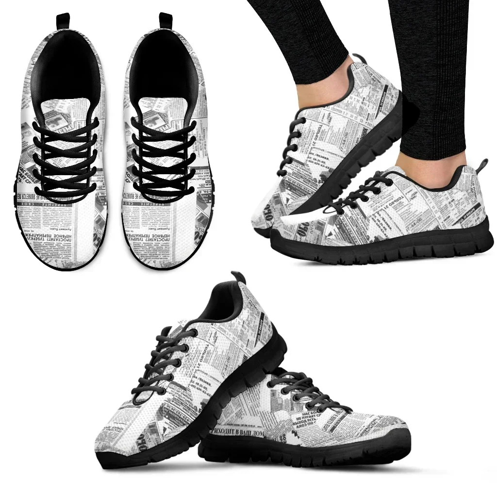Vintage Fashion Newspaper - Sneaker Casual da Donna con Stampa