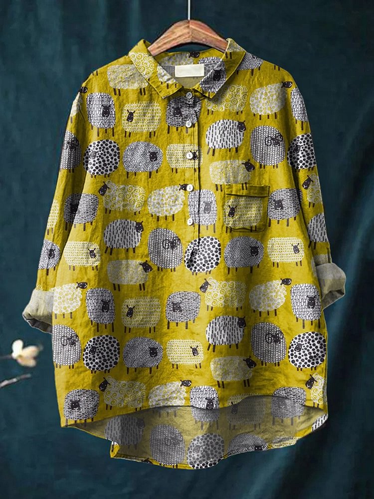 Vintage Fashion Patterns - Camicia tascabile a maniche lunghe con