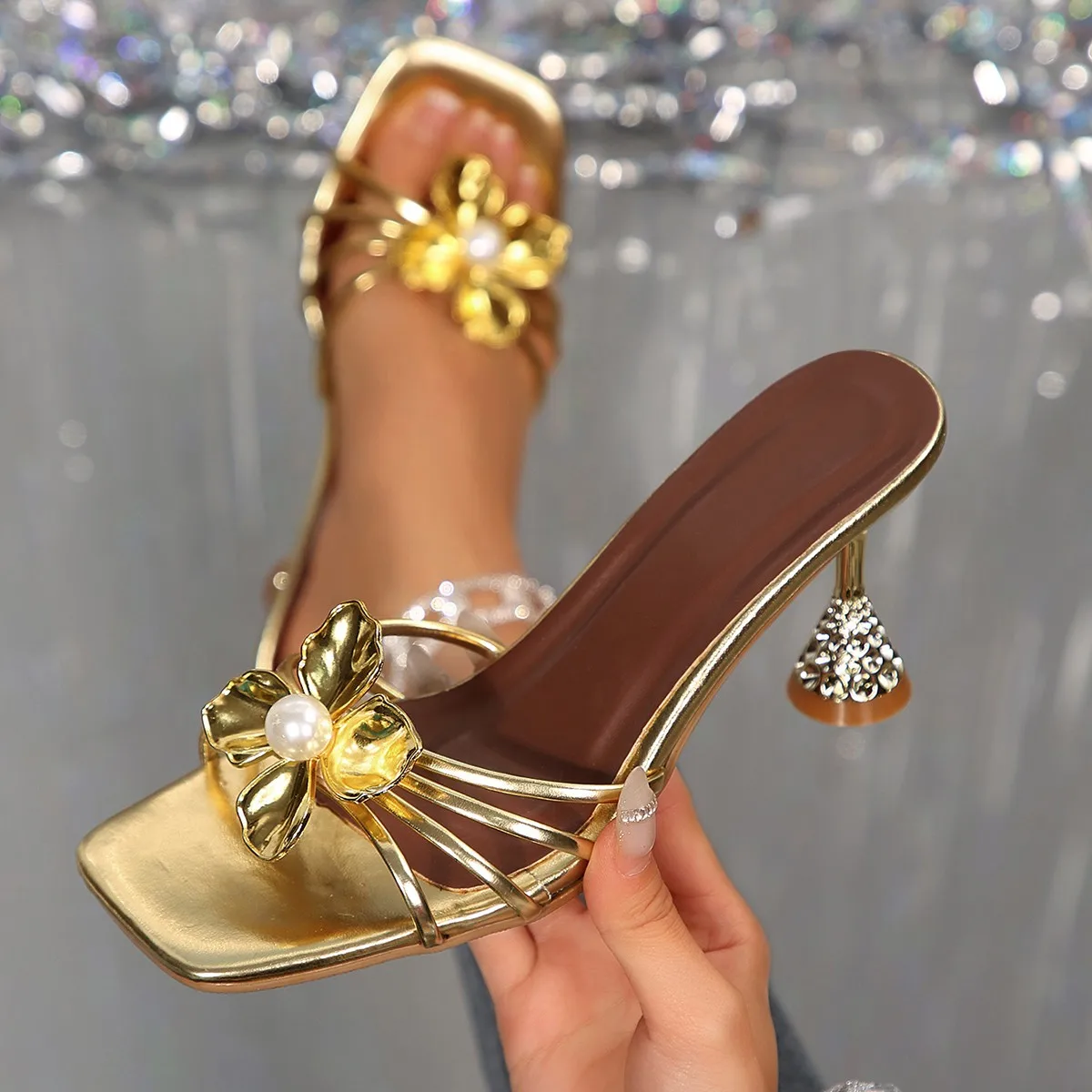 Vintage Fashion Designers - Sandali Vintage con Tacco a Cono
