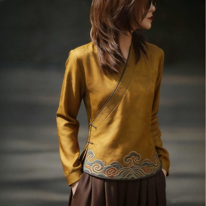 Vintage Fashion In Chinese - Camicette da donna in stile cinese,