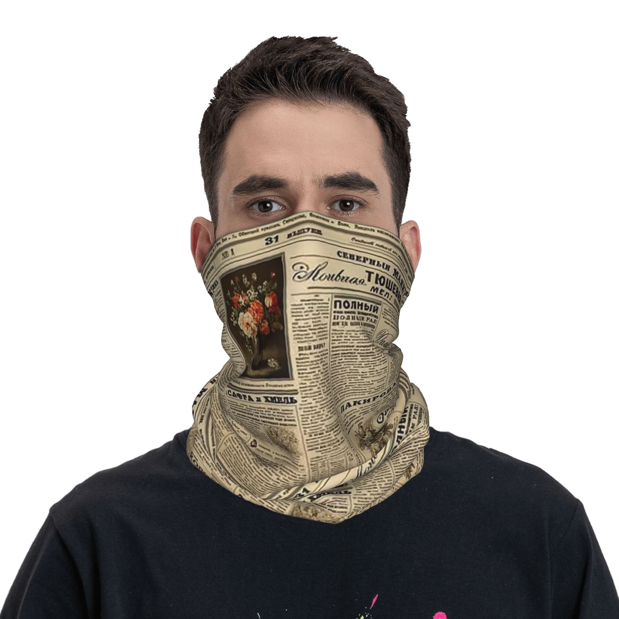 Vintage Fashion Newspaper - Bandana vintage con stampa di giornali,