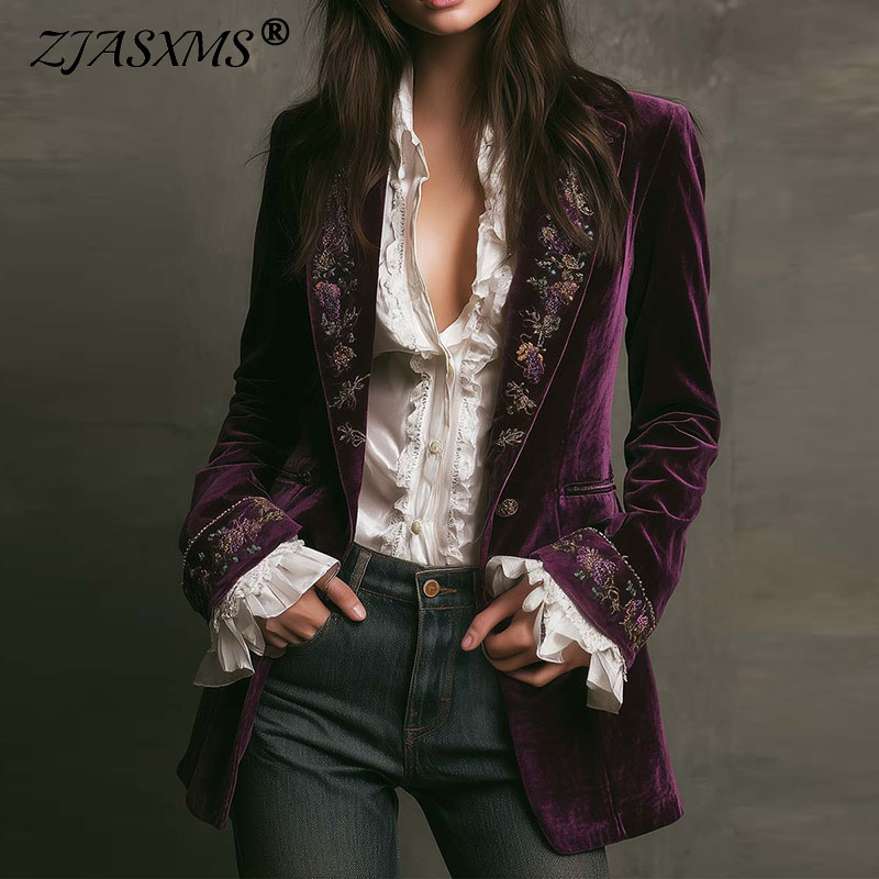 Velvet Blazer Vintage - Nuove donne cappotti e giacche invernali
