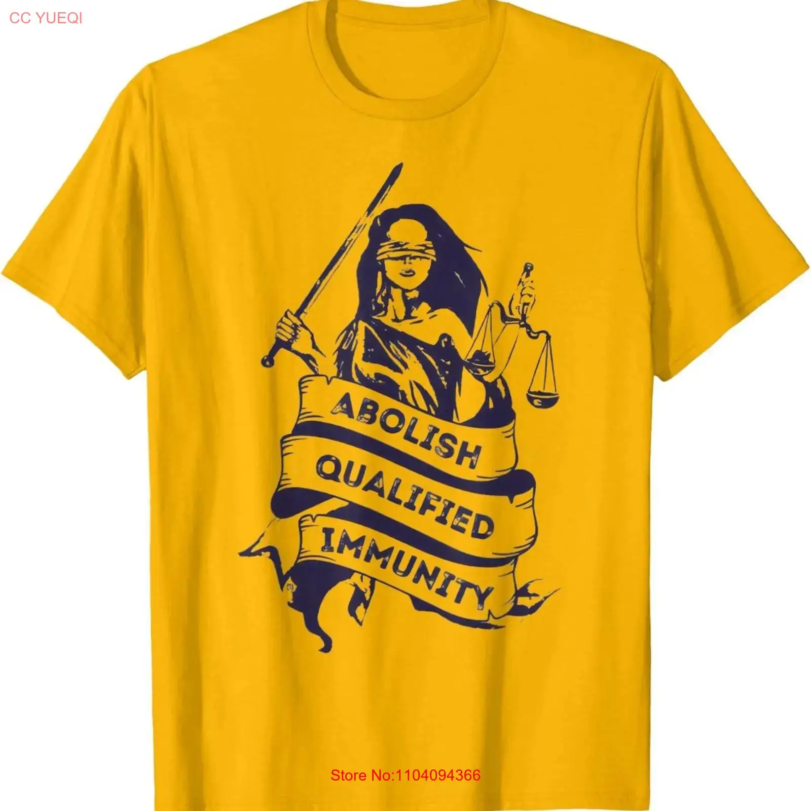 Vintage Fashion Knitwear - T-shirt Abolish Qualified Immunity vintage, effetto