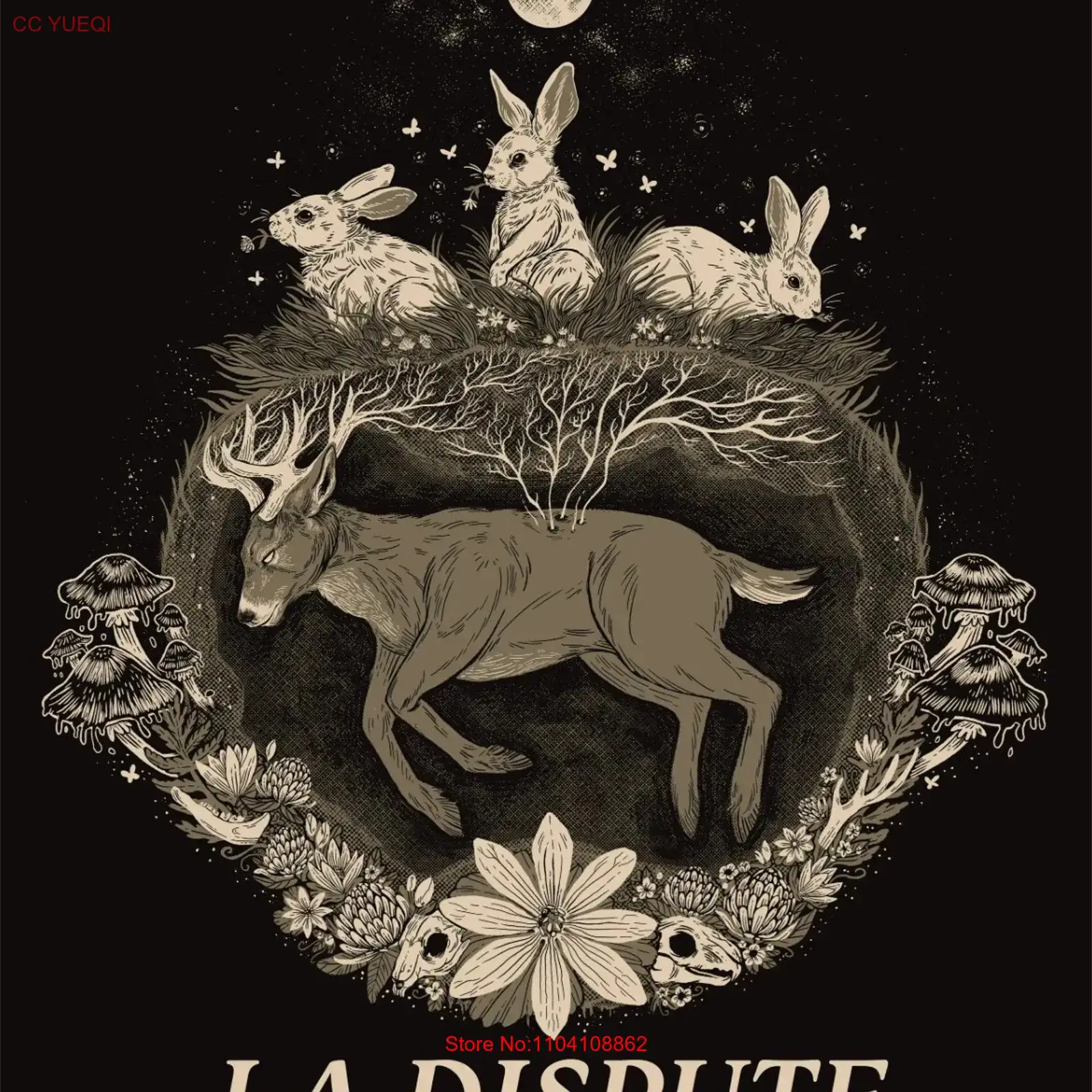Vintage Fashion Knitwear - T-shirt nera La Dispute in cotone,
