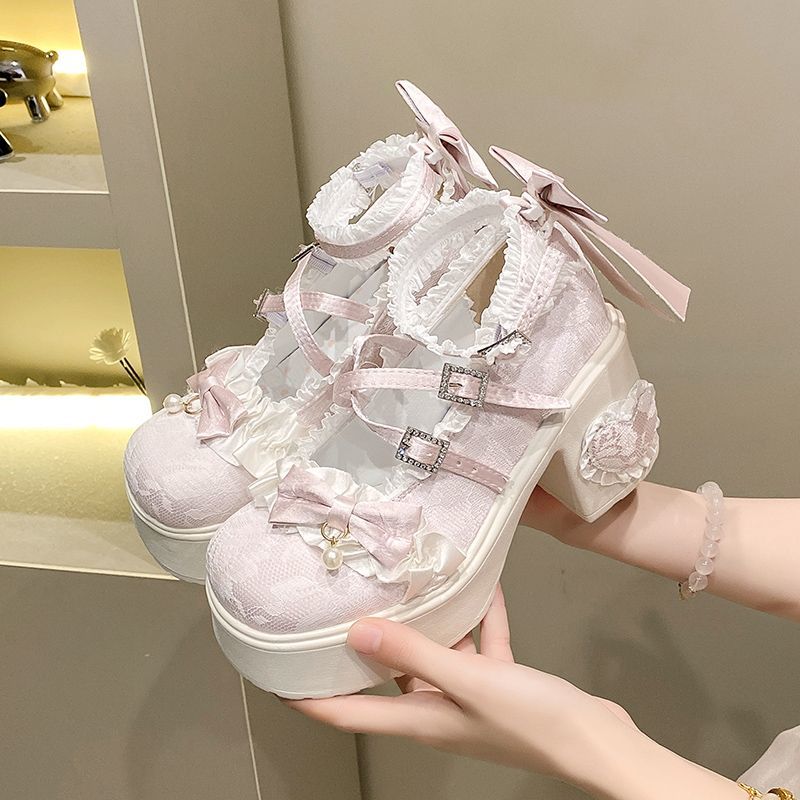Vintage Fashion Women Dresses - Scarpe Mary Jane con Plateau per