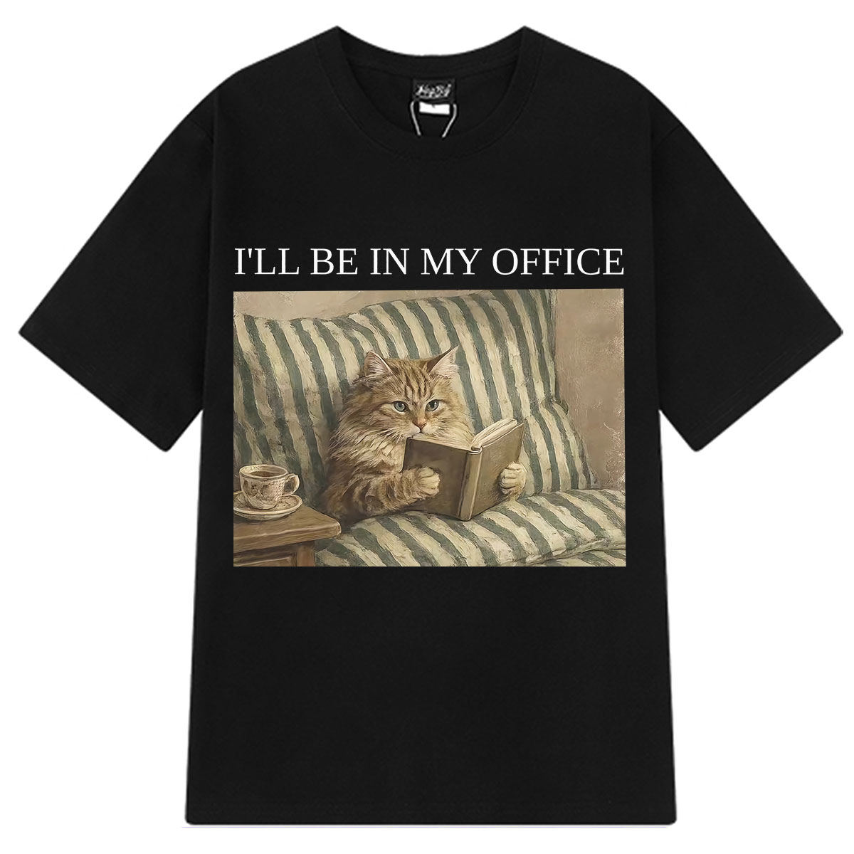 Vintage Fashion Books - T-shirt Vintage con Gatto 'Sarò nel