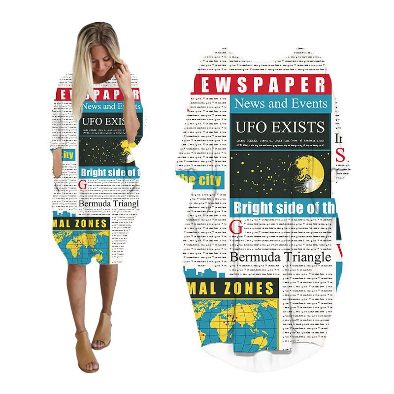 CLOOCL Abito da giornale Stamp - Vintage Fashion Newspaper recensione e prezzo