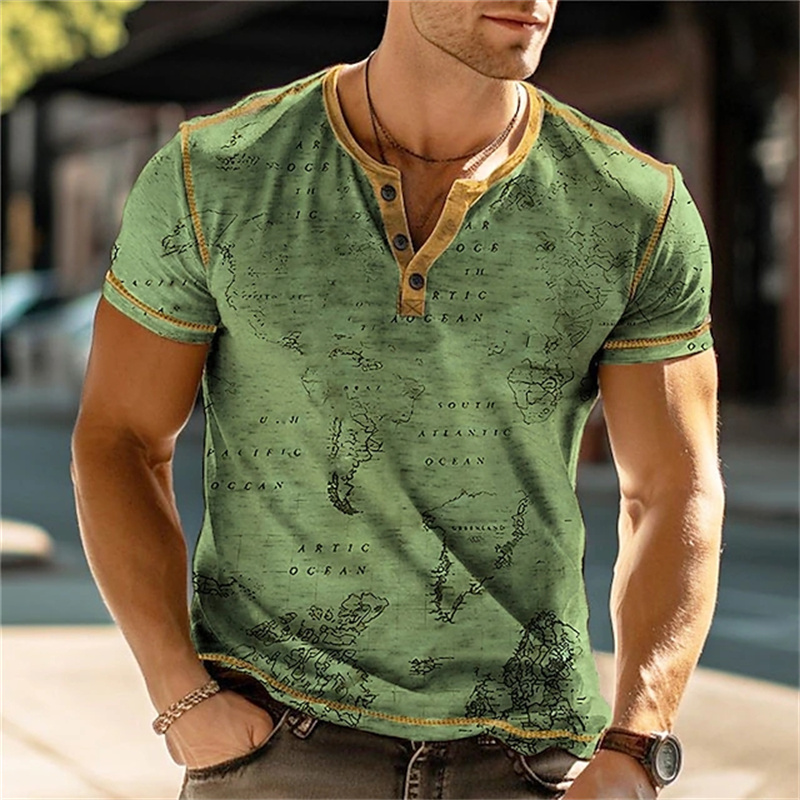 Camicie Henry da uomo con stam - Vintage Fashion Prints recensione e prezzo