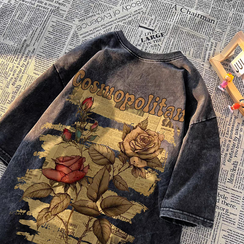 T-shirt vintage lavata nera co - Vintage Fashion Newspaper recensione e prezzo