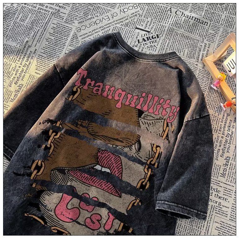T-shirt vintage lavata nera co - Vintage Fashion Newspaper recensione e prezzo